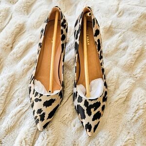 New Cole Haan Goto Park Leopard Animal Print Women's Heels Size 8 Black - Nude